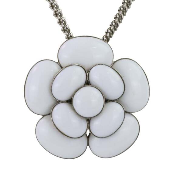 CHANEL Jewelry - CHANEL White Logo Necklace